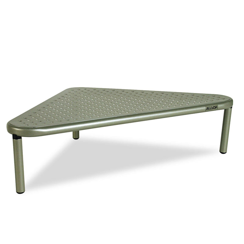 Allsop Metal Art Corner Stand, 20" x 11.5" x 5", Pewter, Supports 40 lbs