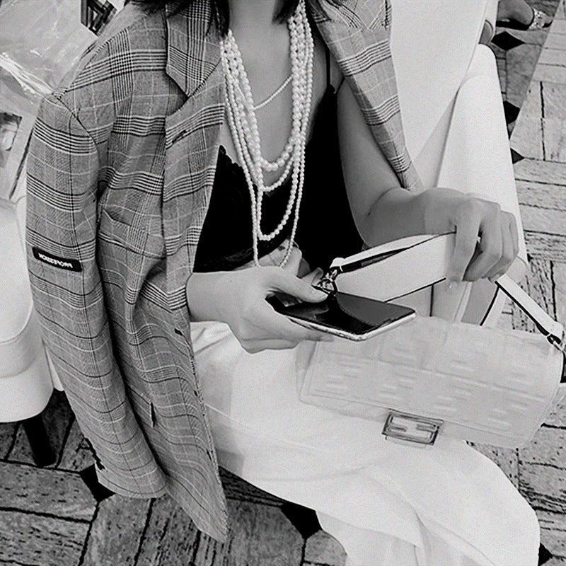 Women Five Multi-Strand Simulated Pearl Statement Necklace