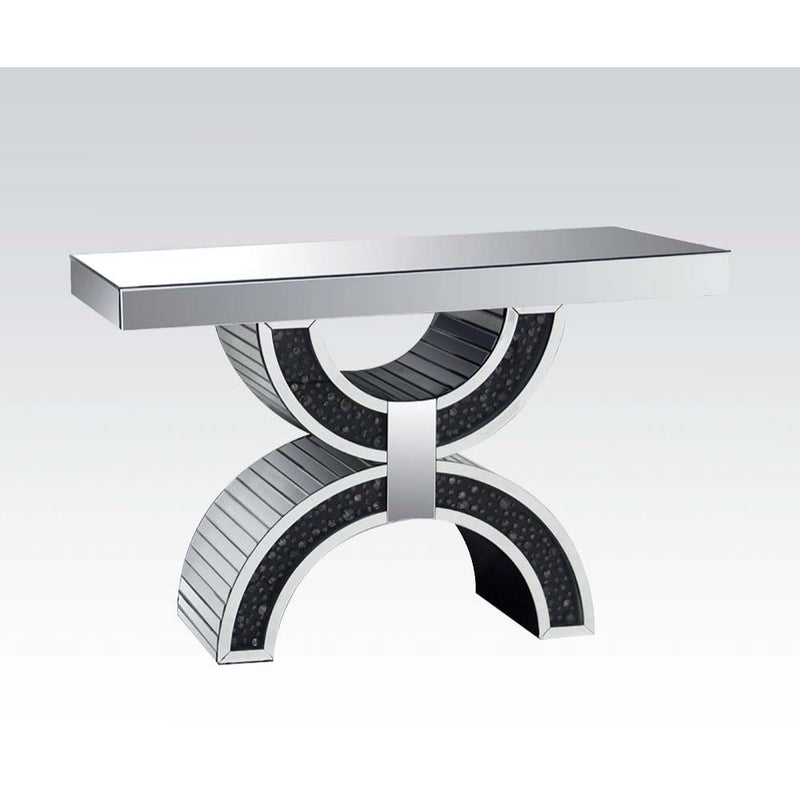 Nysa - Console Table With Faux Crystals - Mirrored