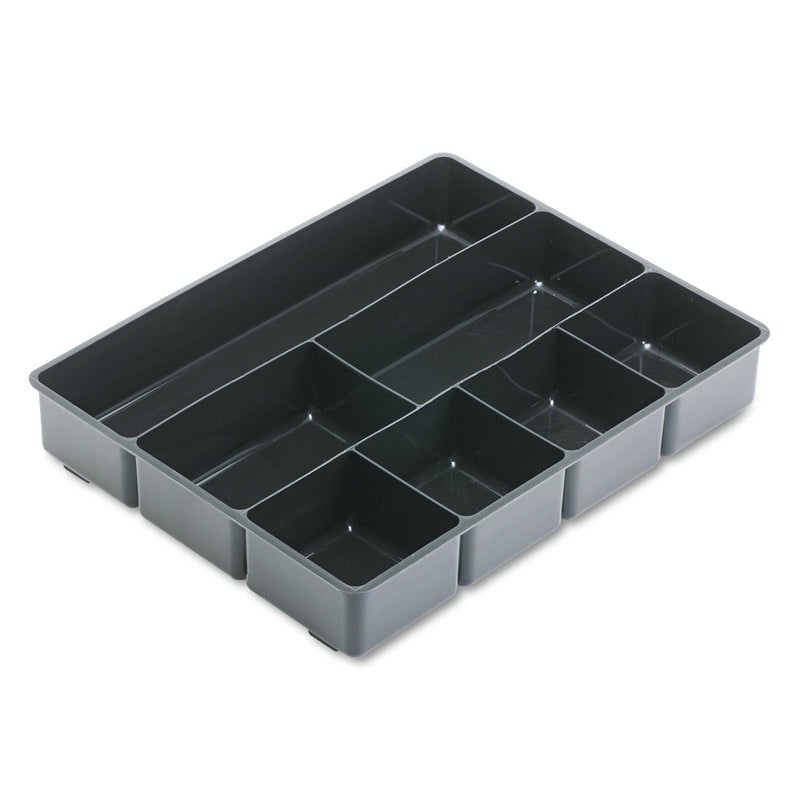 Rubbermaid Extra Deep Desk Drawer Director Tray, Seven Compartments, 11.88 x 15 x 2.5, Plastic, Black