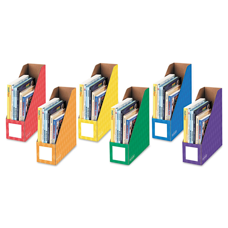 Bankers Box Extra-Wide Cardboard Magazine File, 4.25 x 11.38 x 12.88, Assorted, 6/Pack