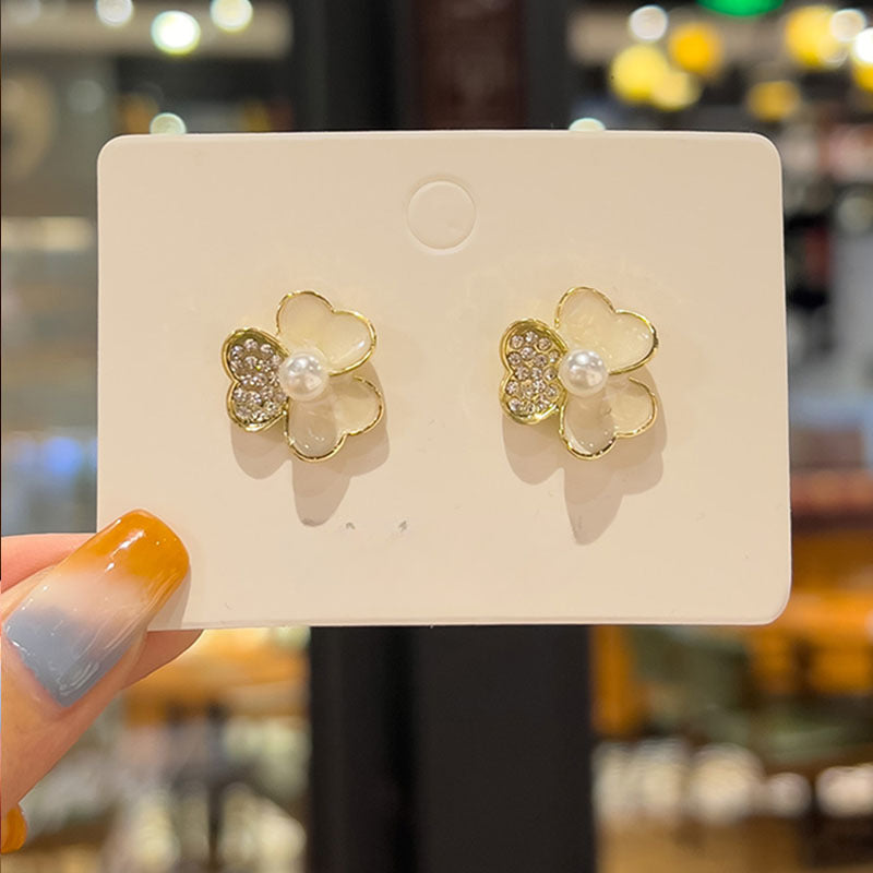 Opal Flowers Earring Studs