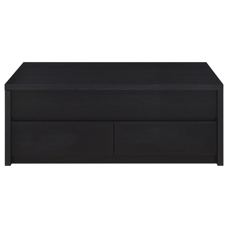 Knapp Lift Top Cocktail Coffee Table with Dual Drawers Black