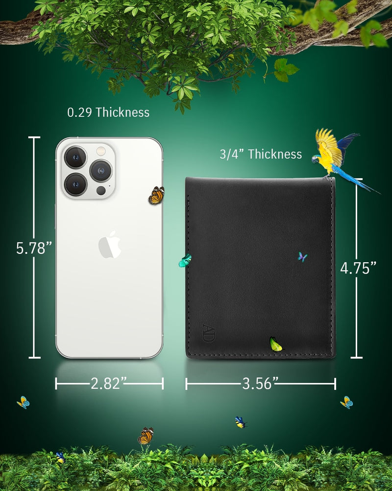Vegan Leather Bifold Wallet – ID Window, RFID Blocking