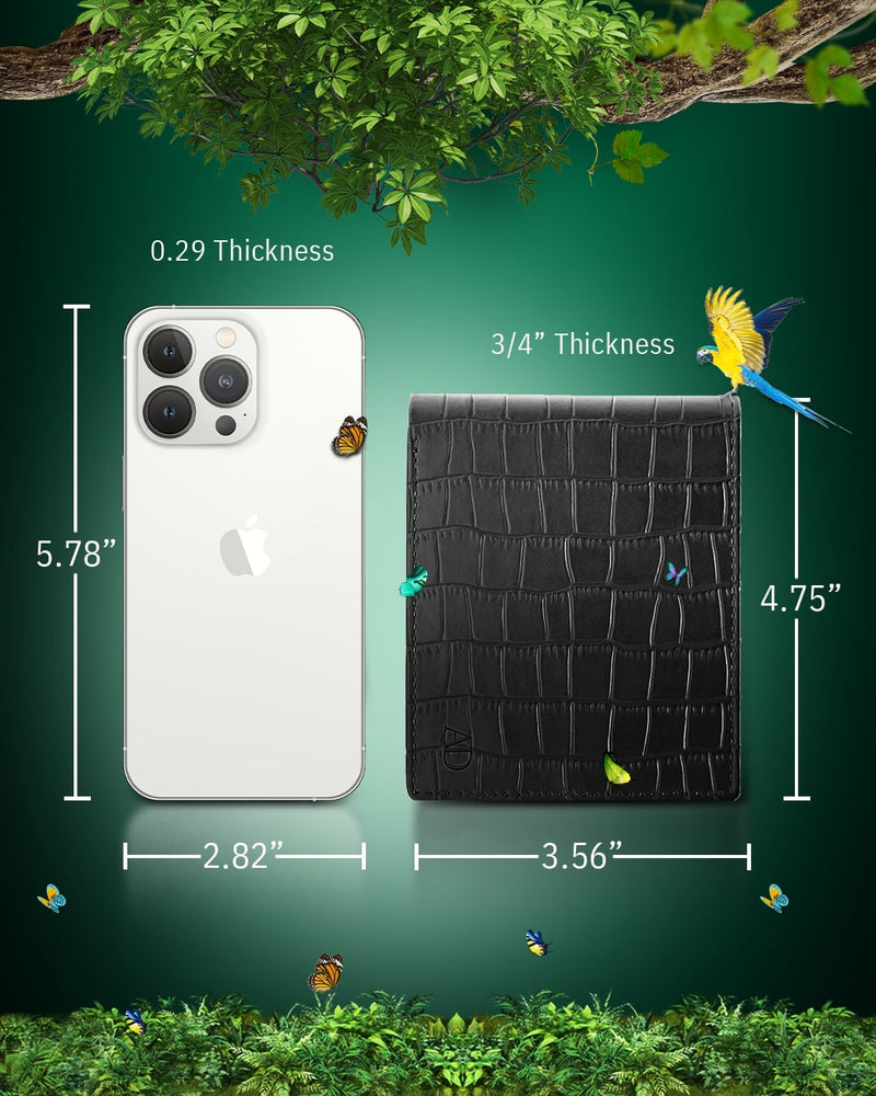 Vegan Leather Bifold Wallet – ID Window, RFID Blocking