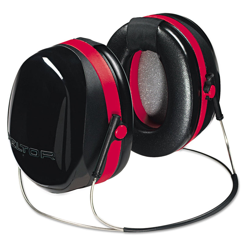 3M E-A-R Peltor OPTIME 105 Behind-The-Head Earmuffs, 29 dB NRR, Red/Black