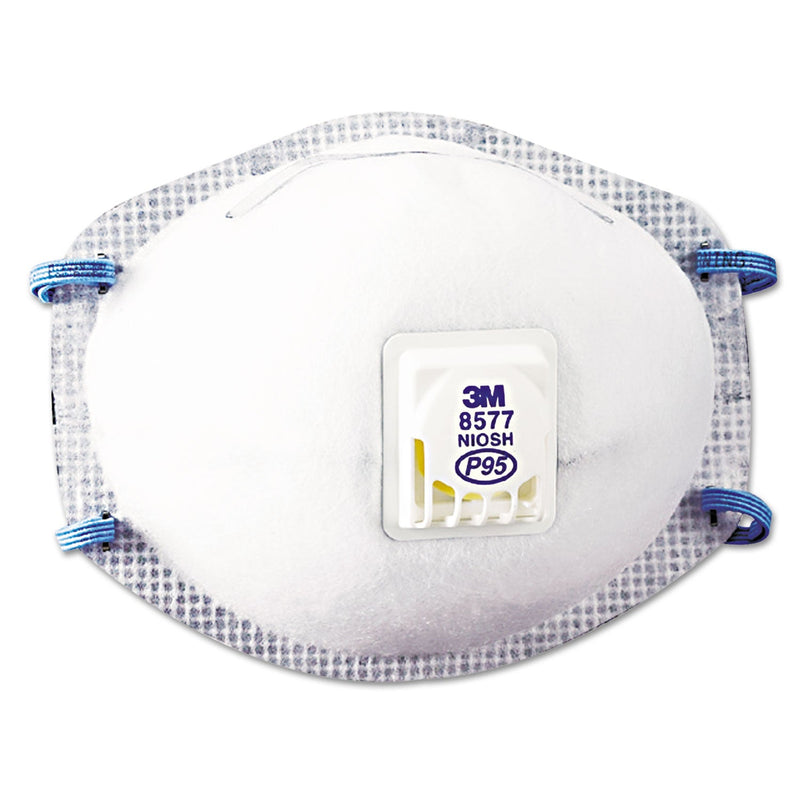 3M Particulate Respirator 8577, P95, One Size Fits All, 10/Box