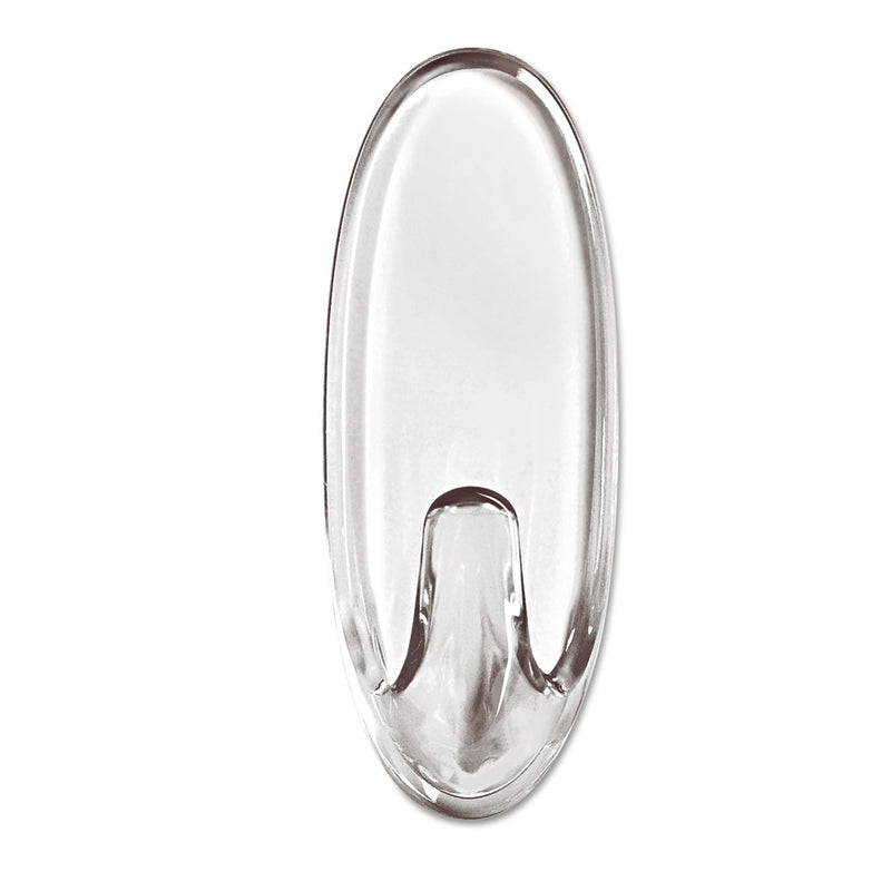 Command Clear Hooks and Strips, Plastic, Medium, 2 Hooks and 4 Strips/Pack