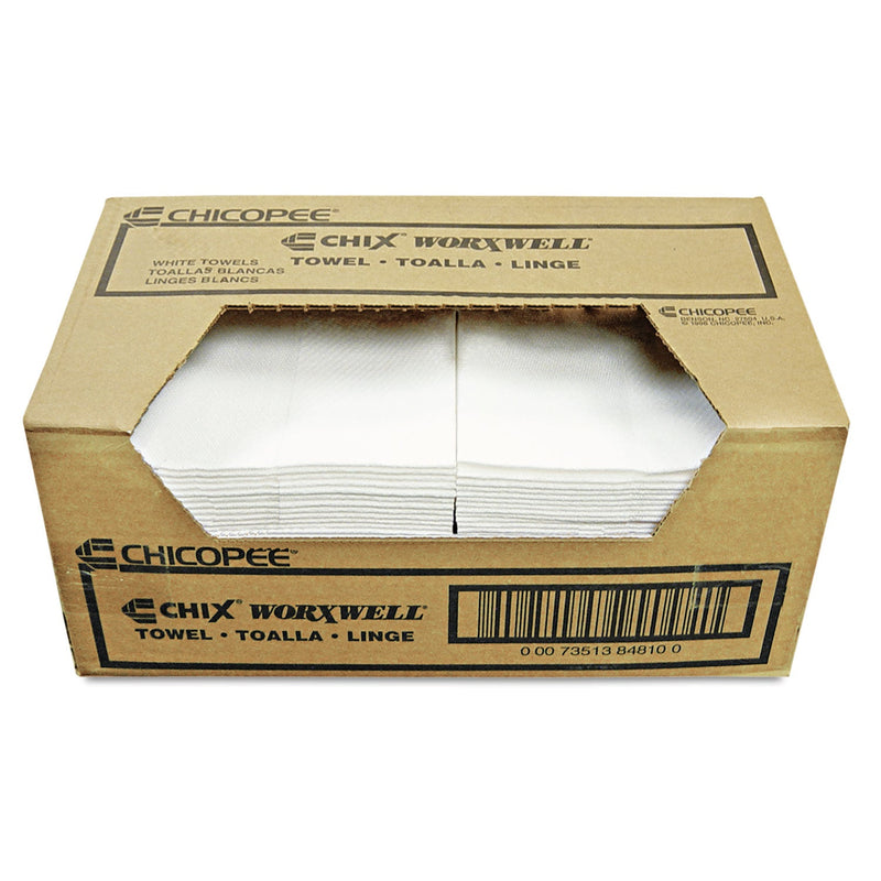 Chicopee Durawipe Shop Towels, 13 x 15, Z Fold, White, 100/Carton
