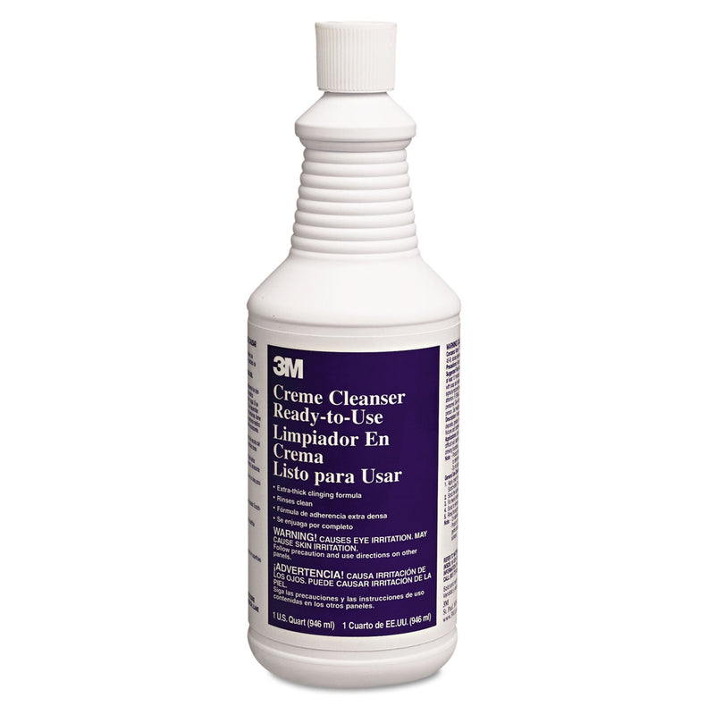 3M Bathroom Creme Cleanser, Mint Scent, 1 qt. Bottle
