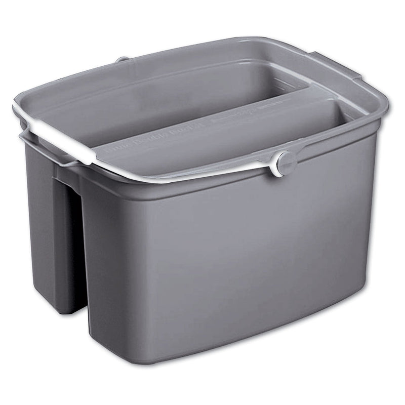Rubbermaid Double Utility Pail, 17 qt, Plastic, Gray