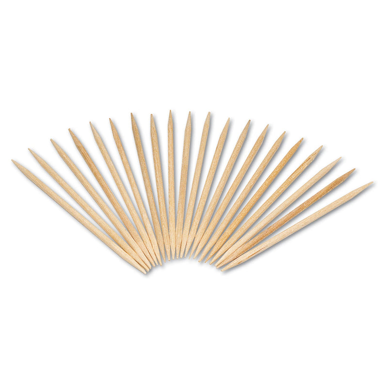 AmerCareRoyal Round Wood Toothpicks, 2.5", Natural, 800/Box, 24 Boxes/Carton