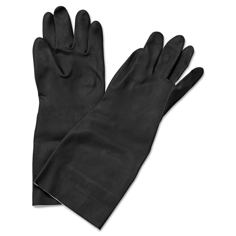 Boardwalk Neoprene Flock-Lined Gloves, Long-Sleeved, 12", Medium, Black, Dozen