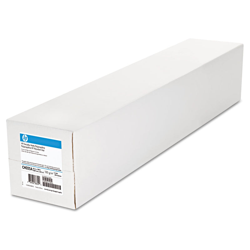 HP Everyday Matte Polypropylene Roll Film, 2" Core, 8 mil, 42" x 100 ft, White, 2/Pack