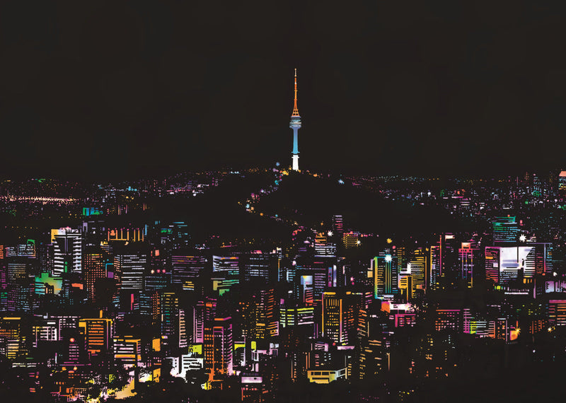 City night scratch painting