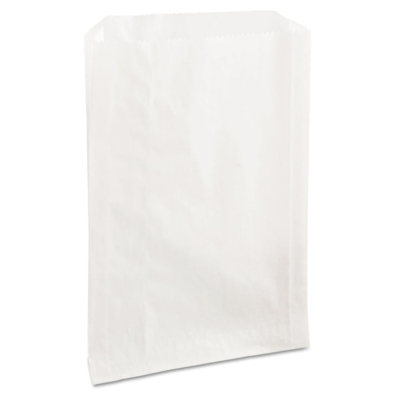 Bagcraft Grease-Resistant Single-Serve Bags, 6.5" x 8", White, 2,000/Carton