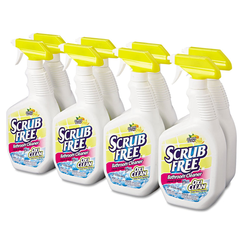 Arm & Hammer Scrub Free Soap Scum Remover, Lemon, 32 oz Spray Bottle, 8/Carton
