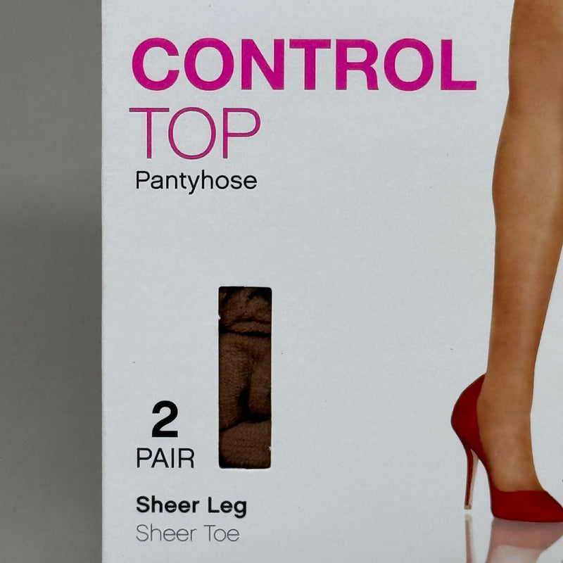 HANES (2 PACK, 2 PAIRS EACH ) Essentials Control Top Pantyhose Women's Sz B Nude