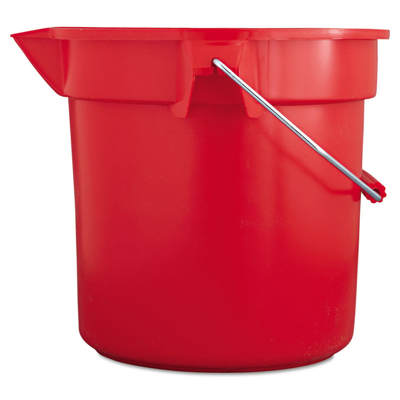 Rubbermaid BRUTE Round Utility Pail, 14 qt, Plastic, Red, 12" dia
