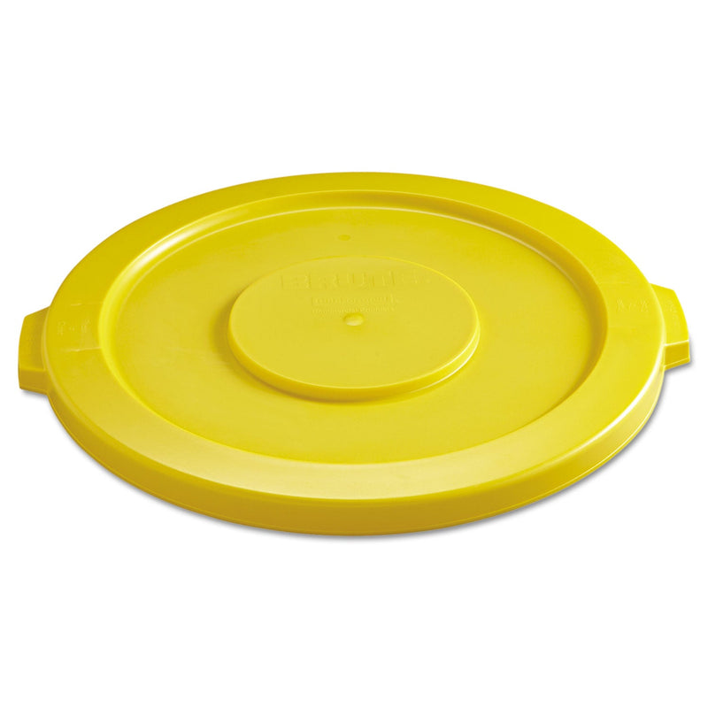 Rubbermaid Round Flat Top Lid, for 32 gal Round BRUTE Containers, 22.25" Diameter, Yellow