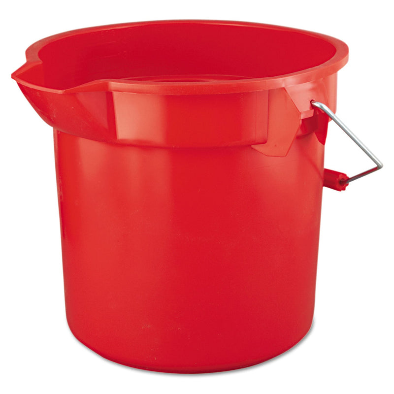 Rubbermaid BRUTE Round Utility Pail, 14 qt, Plastic, Red, 12" dia