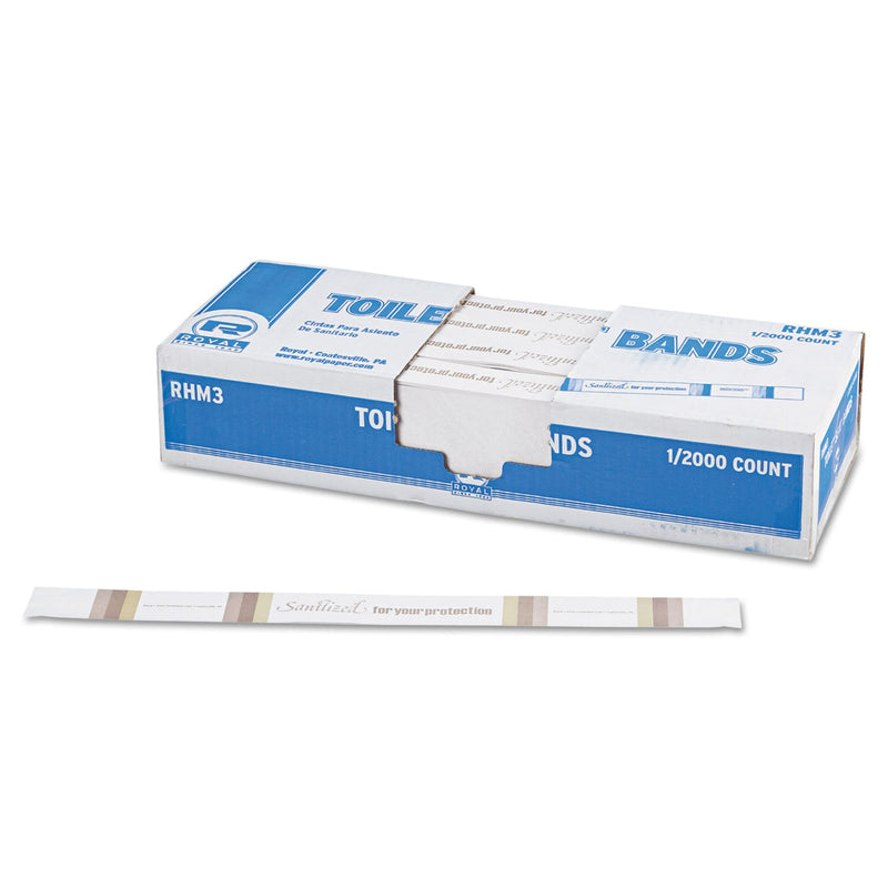 AmerCareRoyal Toilet Seat Bands, Brown/White, 2,000/Carton