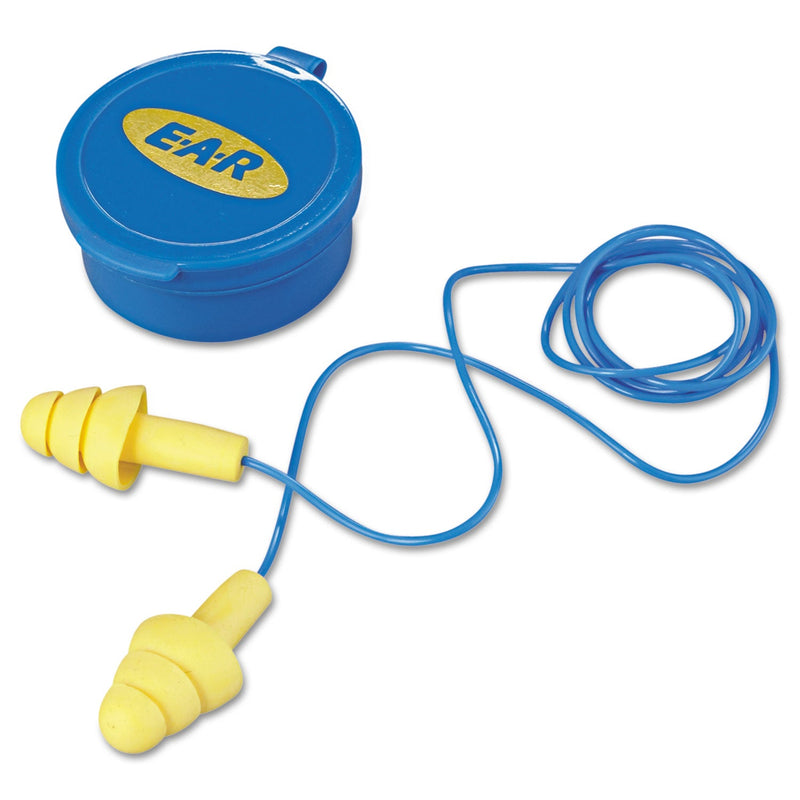 3M E-A-R UltraFit Multi-Use Earplugs, Corded, 25NRR, Yellow/Blue, 50 Pairs