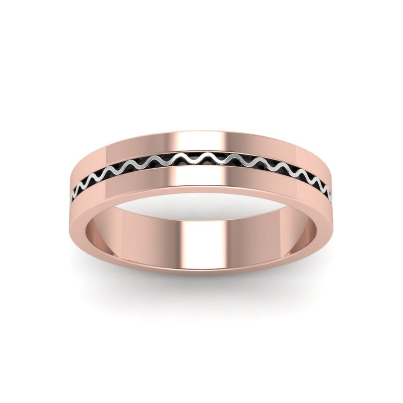 Mens Wave Comfort Fit Wedding Ring