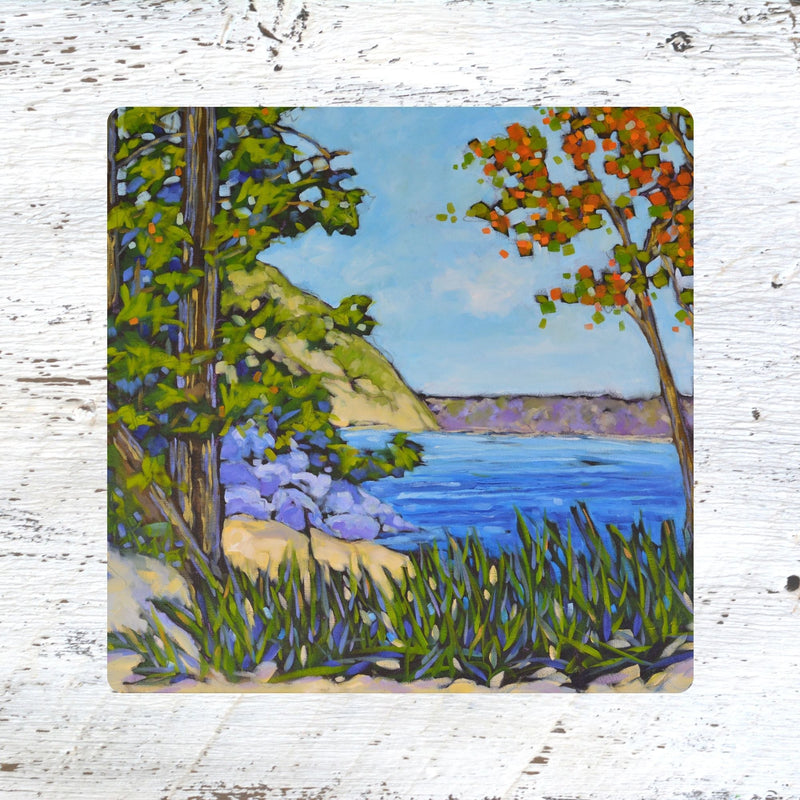 Coaster/ Trivet/ Magnet: Slow Living at the Lake.