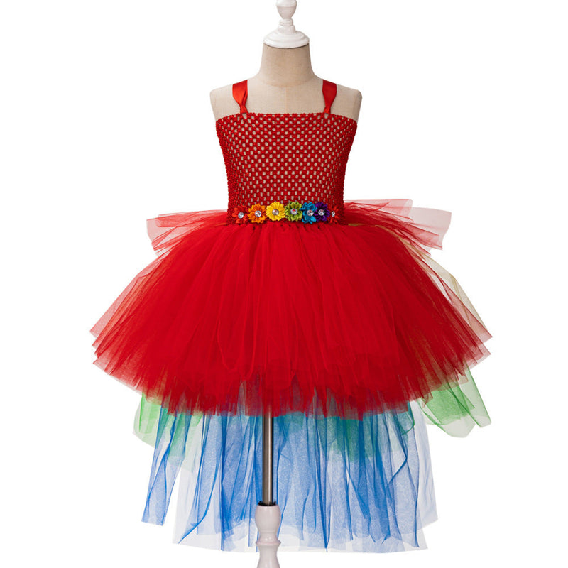 Children's Trailing Parrot Dress Birthday Dress Catwalk Ball