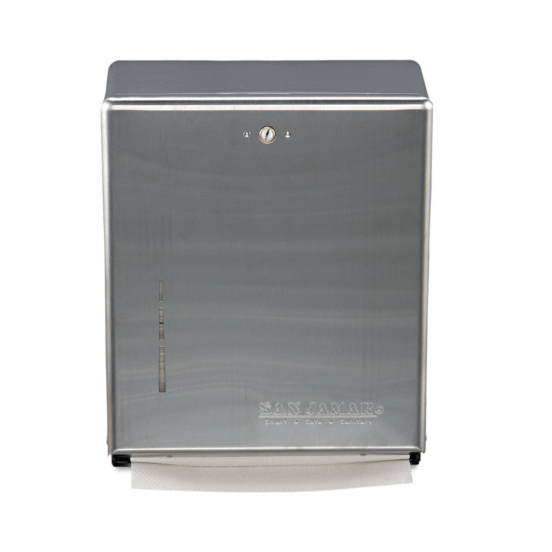 San Jamar C-Fold/Multifold Towel Dispenser, 11.38 x 4 x 14.75, Chrome