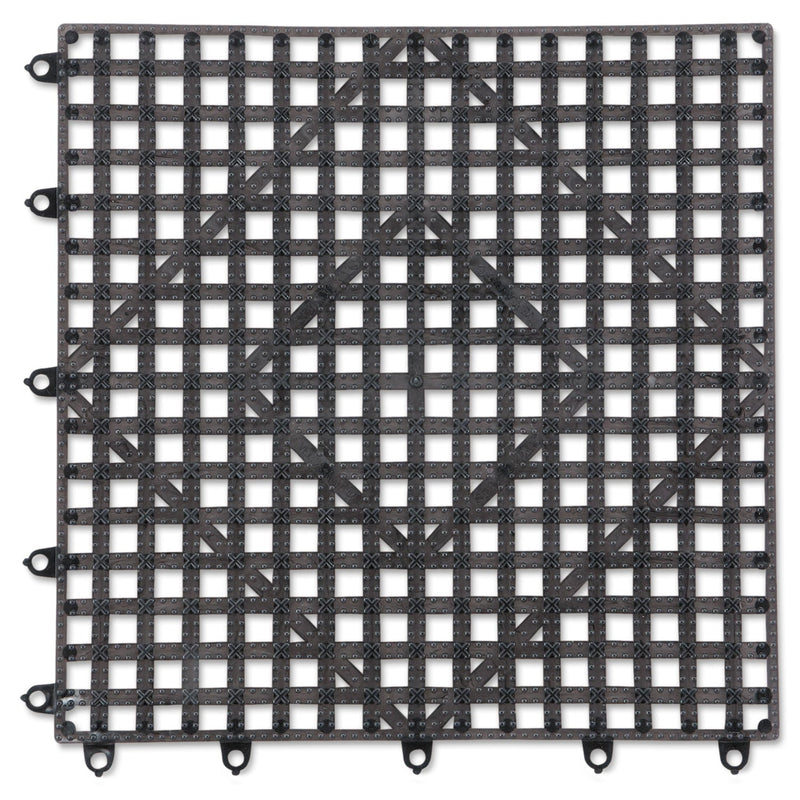 San Jamar Versa-Mat Bar-Shelf Liner, Plastic, 12w x 12d x 0.25h, Black, 24/Carton