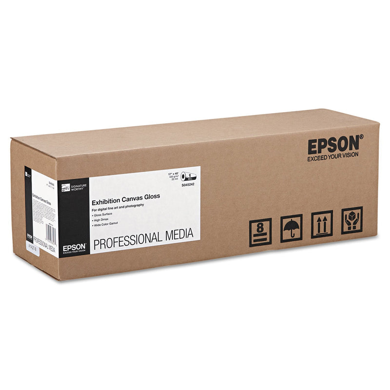 Epson Exhibition Canvas, 22 mil, 17" x 40 ft, Glossy White