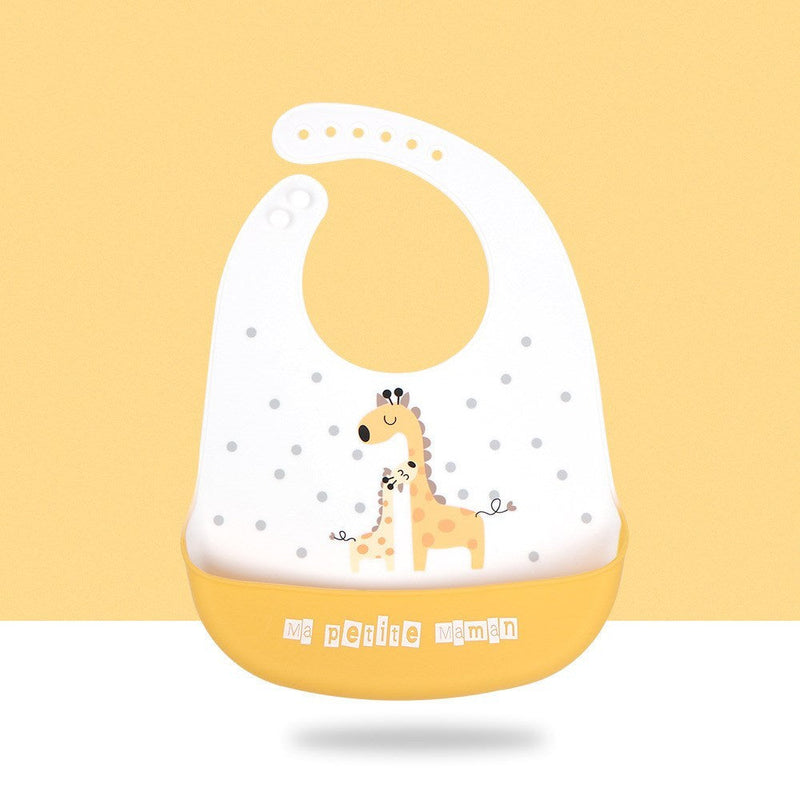 Baby Cartoon Silicone Bib Waterproof And Dirt-proof Super Soft