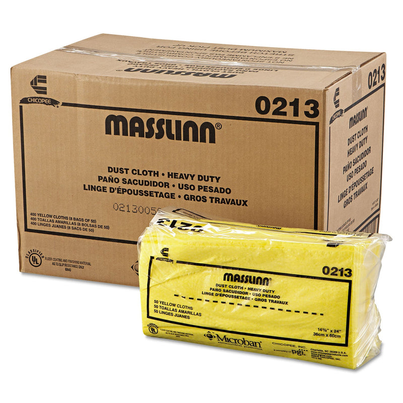 Chix Masslinn Dust Cloths, 16 x 24, Yellow, 50/Pack, 8 Packs/Carton