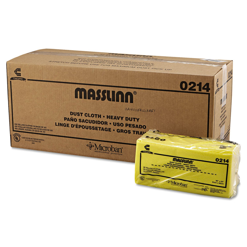 Chix Masslinn Dust Cloths, 24 x 40, Yellow, 25/Bag, 10 Bags/Carton