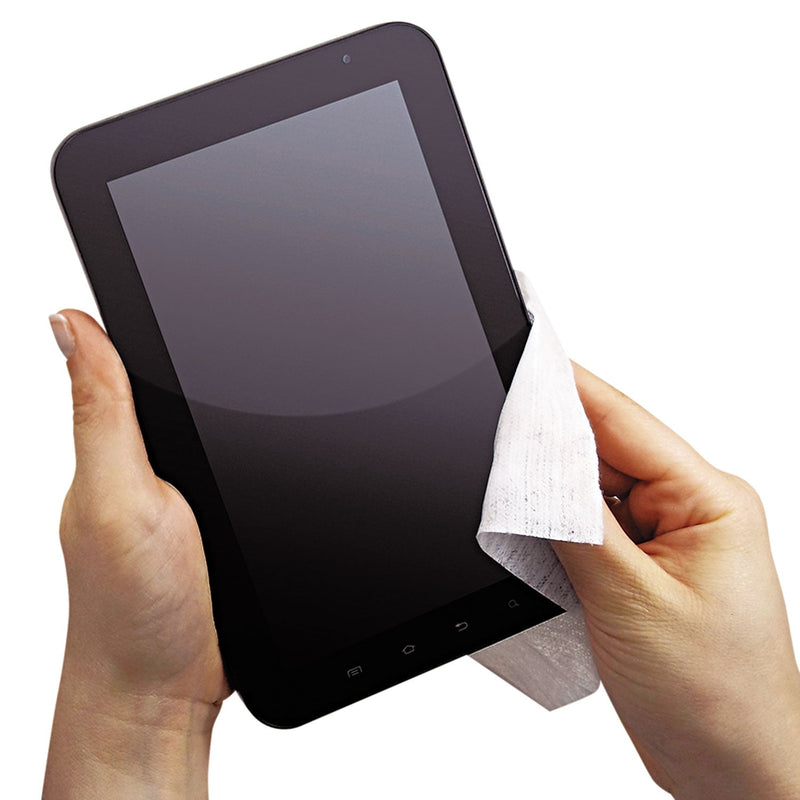 Endust Tablet and Laptop Cleaning Wipes, 5 x 7, Unscented, White, 70/Tub