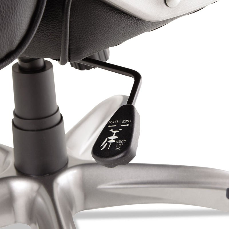 Alera Veon Series Executive High-Back Bonded Leather Chair, Supports Up to 275 lb, Black Seat/Back, Graphite Base