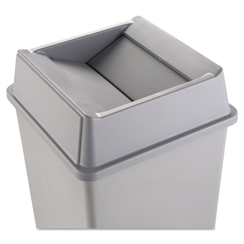 Rubbermaid Untouchable Square Swing Top Lid, Plastic, 20.13w x 20.13d x 6.25h, Gray