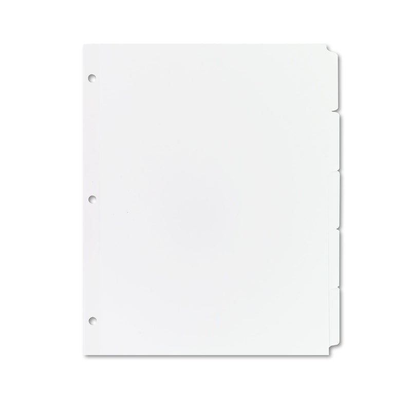 Avery Write and Erase Plain-Tab Paper Dividers, 5-Tab, 11 x 8.5, White, 36 Sets