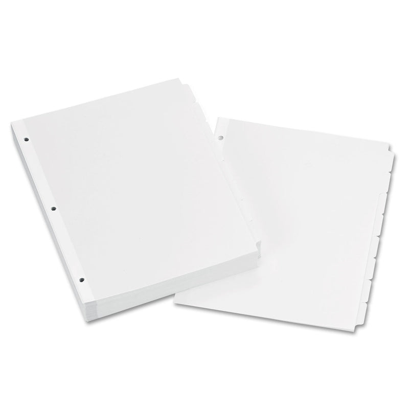 Avery Write and Erase Plain-Tab Paper Dividers, 8-Tab, 11 x 8.5, White, 24 Sets