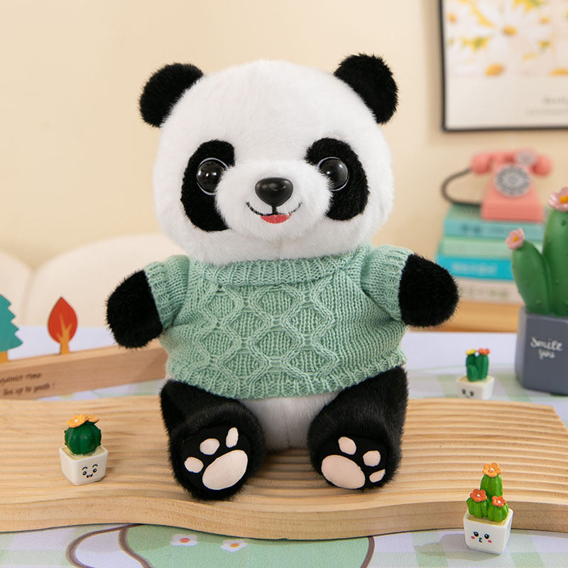 Cute Panda Plush Toy Wearing Clothes