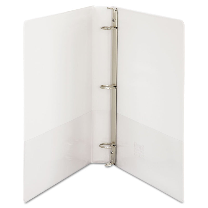 Samsill Speedy Spine Heavy-Duty Time Saving Round Ring View Binder, 3 Rings, 1" Capacity, 11 x 8.5, White