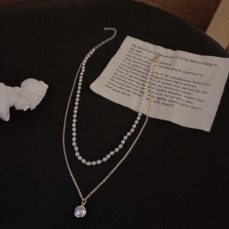 Simple Short Double Layer Pearl Necklace