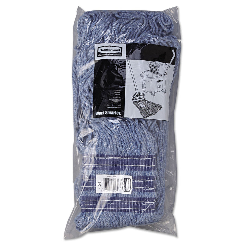 Rubbermaid Universal Headband Mop Head, Cotton/Synthetic, 24oz, Blue, 12/Carton