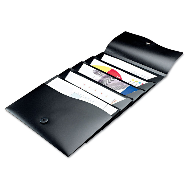 Avery Slide and View Expanding File, 5 Sections, Cord/Hook Closure, Letter Size, Black