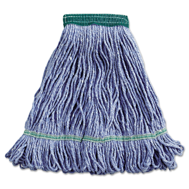 Boardwalk Super Loop Wet Mop Head, Cotton/Synthetic Fiber, 5" Headband, Medium Size, Blue