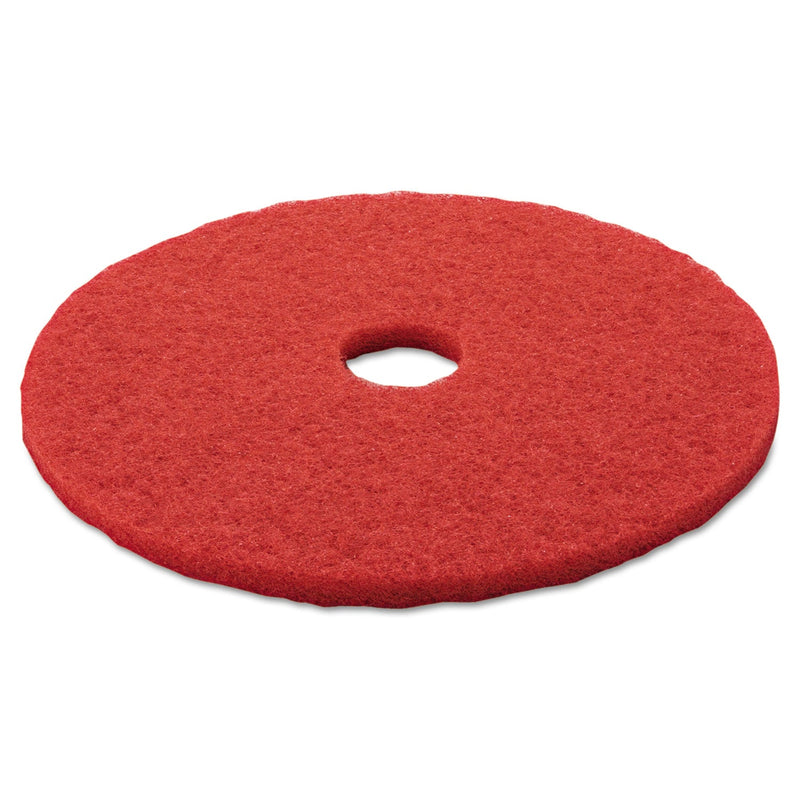 3M Low-Speed Buffer Floor Pads 5100, 20" Diameter, Red, 5/Carton