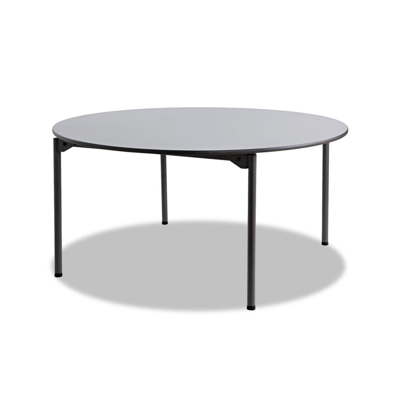 Iceberg Maxx Legroom Wood Folding Table, Round Top, 60" Diameter x 29.5h, Gray/Charcoal
