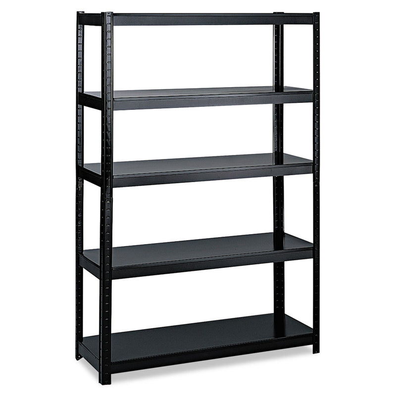 Safco Boltless Steel Shelving, Five-Shelf, 48w x 24d x 72h, Black